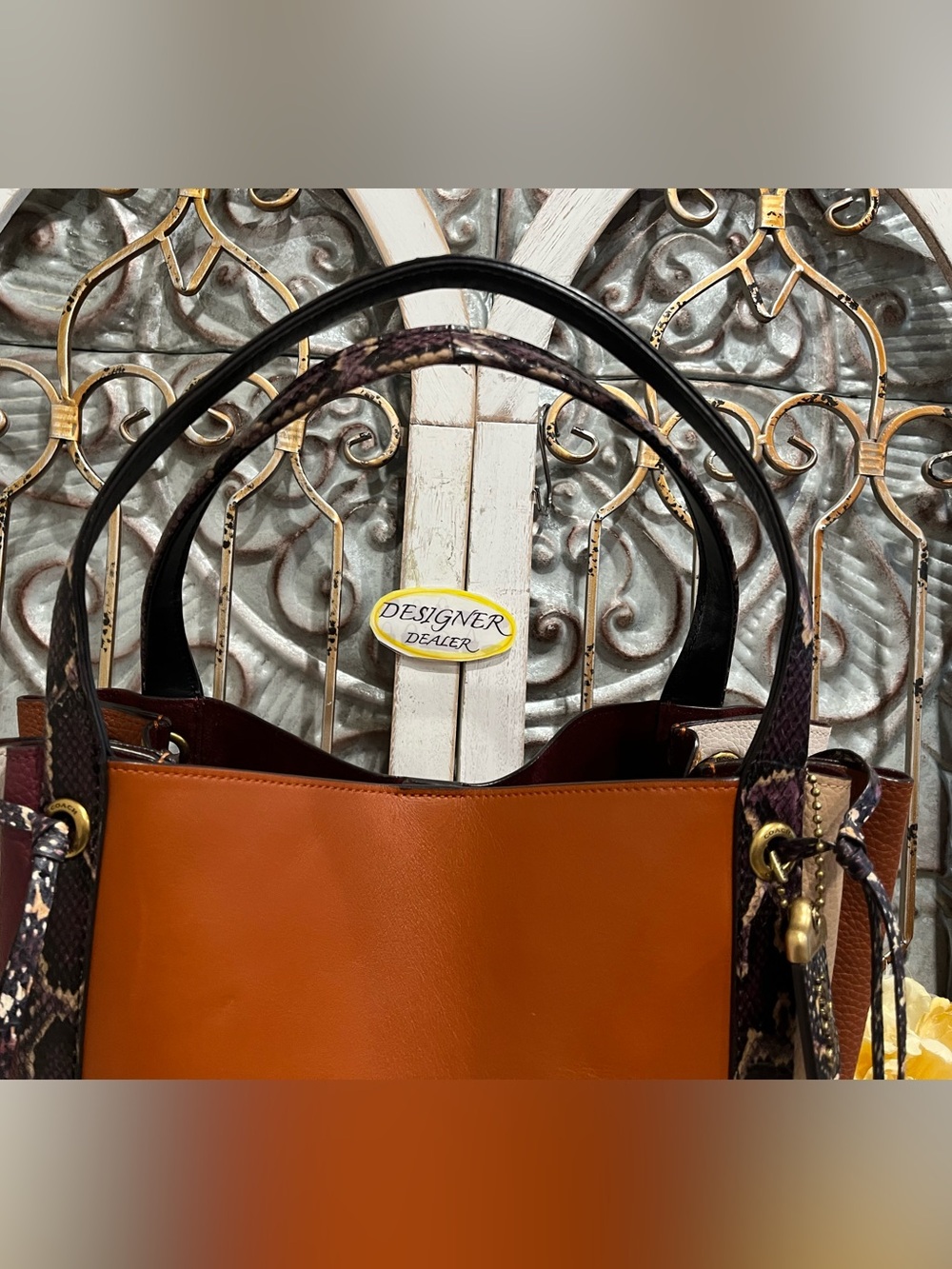 COACH Harmony Snakeskin Colorblock Hobo Shoulder bag 76418 VGC! - Picture 4 of 15